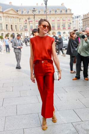 Arrivées au défilé Giambattista Valli prêt à porter femme Printemps/Été 2024 lors de la Fashion Week de Paris : Olivia Palermo.