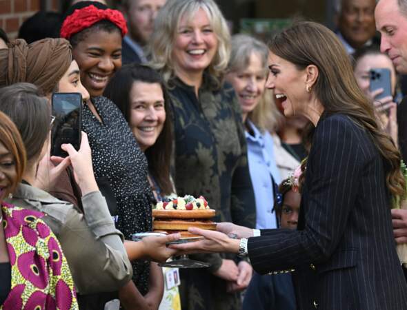 Le prince William et Kate Middleton lors de leur visite au pavillon Grange à Cardiff, le 3 octobre 2023. 