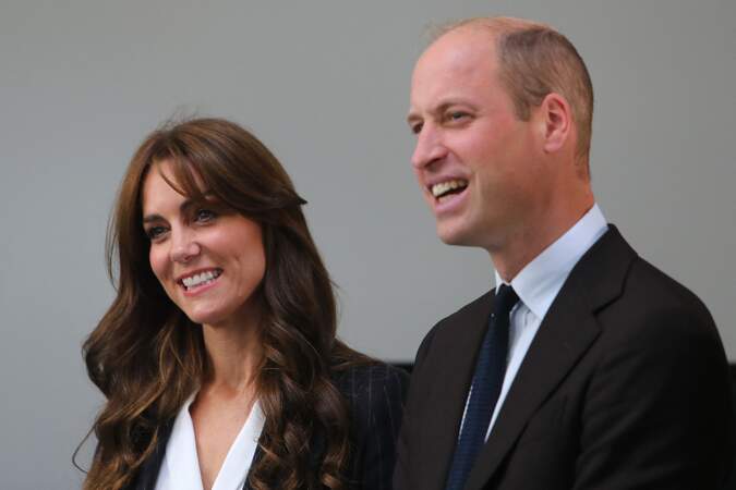 Le prince William et Kate Middleton lors de leur visite au pavillon Grange à Cardiff, le 3 octobre 2023. 