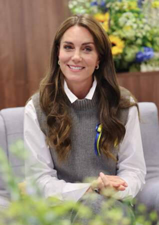 Visite de Kate Middleton au centre communautaire Vsi Razom dans le centre commercial Lexicon à Bracknell, le 4 octobre 2023.