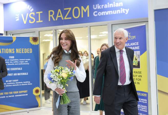 Kate Middleton lors d'une visite au centre communautaire Vsi Razom. 