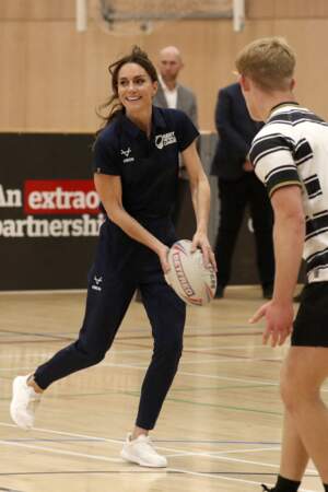La princesse de Galles a également participé à des exercices avec des joueurs de PDRL (Physical Disability Rugby League) et de LDRL (Learning Disability Rugby League)