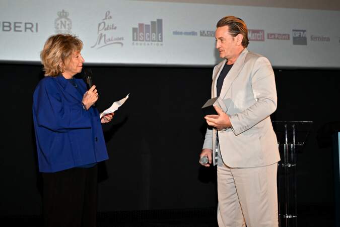 Cérémonie de clôture de la 5ème édition du festival Cinéroman à Nice : Danièle Thompson et Benoit Magimel, vainqueur du prix coup de cœur.