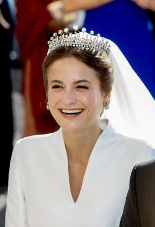 La princesse Maria Francisca est coiffée du diadème de la reine Amélie pour l'occasion