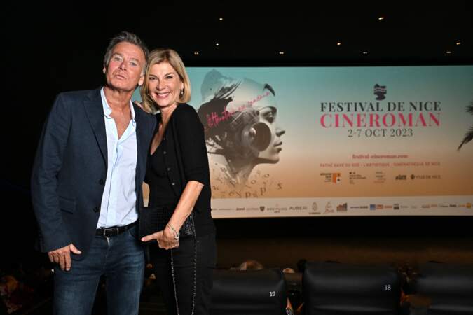 Cérémonie de clôture de la 5ème édition du festival Cinéroman à Nice : Franck Dubosc et Michèle Laroque.