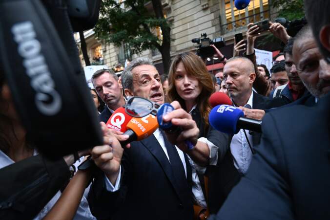 Rassemblement de soutien à Israël : Nicolas Sarkozy et Carla Bruni. 