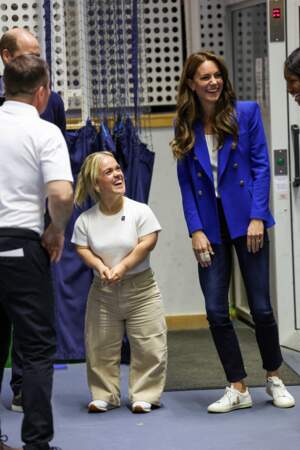 Journée mondiale de la santé mentale : la princesse de Galles  en compagnie d'Ellie Simmonds, participe à un atelier sur la santé mentale organisé par SportsAid.