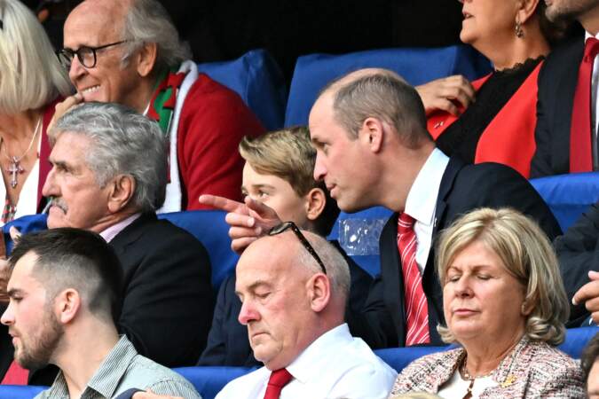 Le prince William et le prince George assistent au quart de finale entre le Pays de Galles et l'Argentine à Marseille lors de la Coupe du monde de rugby 2023