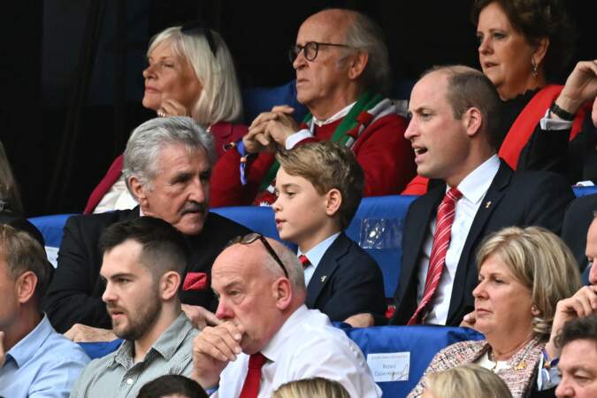 Le prince William et le prince George assistent au quart de finale entre le Pays de Galles et l'Argentine à Marseille lors de la Coupe du monde de rugby 2023