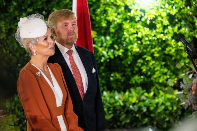 Le roi Willem-Alexander et la reine Maxima des Pays-Bas lors d'une réception à Pretoria, à l'occasion de leur visite officielle de 3 jours en Afrique du Sud.
