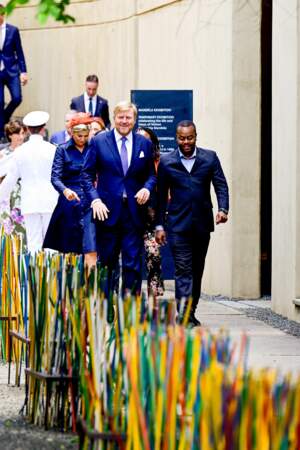 Le roi Willem-Alexander et la reine Maxima des Pays-Bas lors d'une visite au musée de l'Apartheid à Johannesburg.