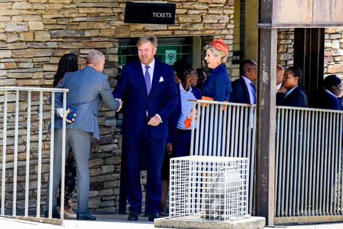 Le roi Willem-Alexander et la reine Maxima des Pays-Bas lors d'une visite au musée de l'Apartheid à Johannesburg.