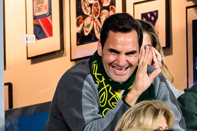 Roger Federer à la finale entre la Nouvelle-Zélande et l'Afrique du Sud au stade de France