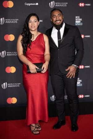 Cérémonie des World Rugby Awards : Bundee Aki et sa femme.