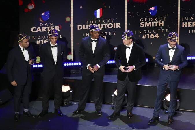 Cérémonie des World Rugby Awards : Bryan Habana, Dan Carter, Thierry Dusautoir, George Smith, Juan Martin Hernandez.