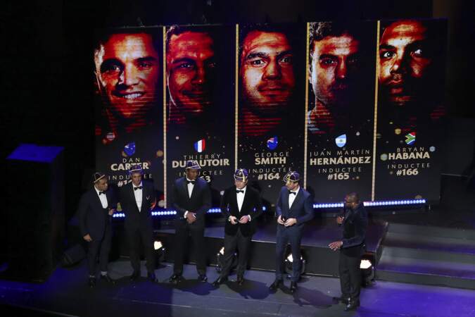 Cérémonie des World Rugby Awards : Bryan Habana, Dan Carter, Thierry Dusautoir, George Smith et Juan Martin Hernandez.