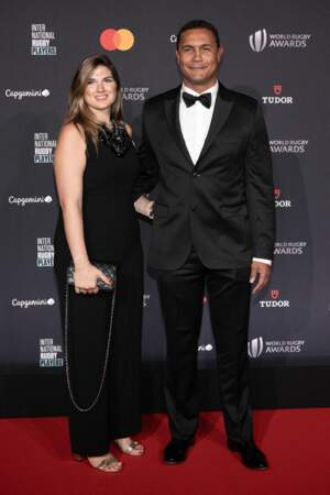 Cérémonie des World Rugby Awards : Thierry Dusautoir et son épouse.