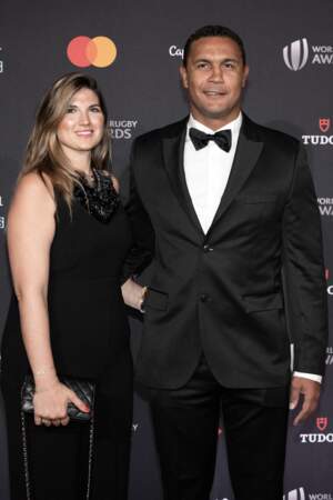 Cérémonie des World Rugby Awards : Thierry Dusautoir et son épouse.