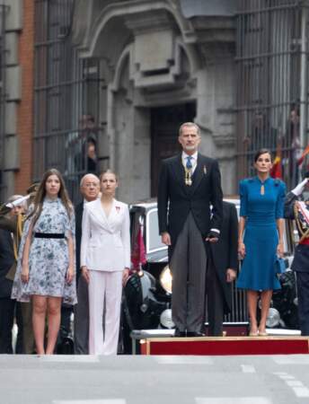 Le roi Felipe VI d’Espagne, la reine Letizia d’Espagne, l'infante Sofia d'Espagne et la princesse Leonor.