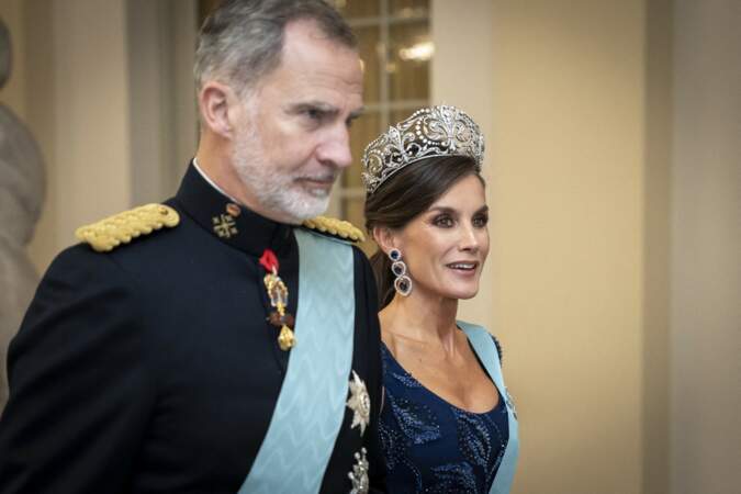 Le roi Felipe et la reine Letizia avant un banquet d'État au château de Christiansborg à Copenhague