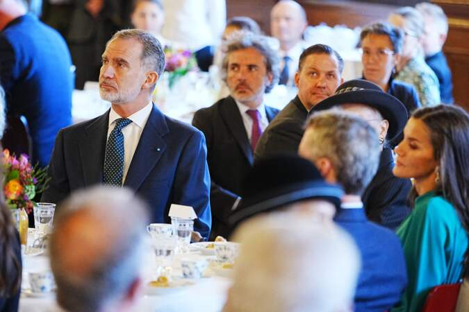 Le roi Felipe d'Espagne lors d'une réception à l'hôtel de ville de Copenhague le mardi 7 novembre 2023. 