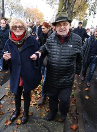 Marche pour la République et contre l'antisémitisme à Paris : Serge Moati et sa femme.