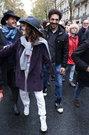 Marche pour la République et contre l'antisémitisme à Paris : Tomer Sisley et Sandra Sisley