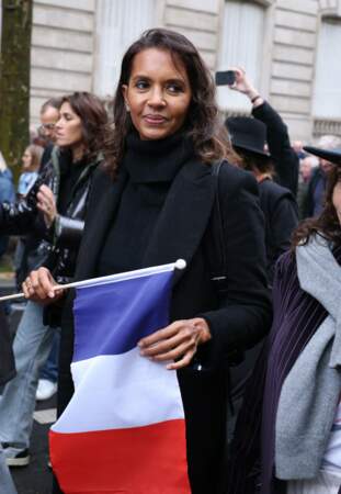Marche pour la République et contre l'antisémitisme à Paris : Karine Le Marchand.