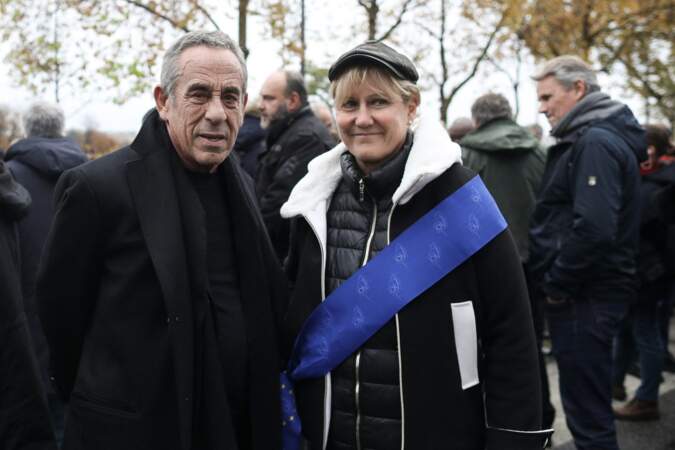 Marche pour la République et contre l'antisémitisme à Paris : Thierry Ardisson et Nadine Morano.