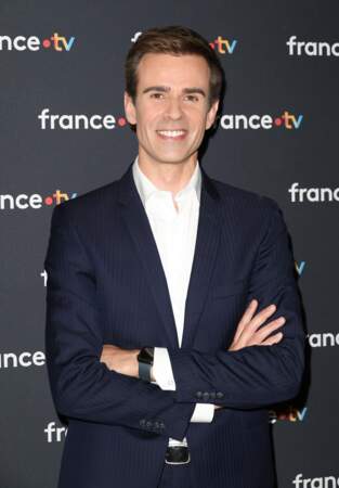 Le journaliste Jean-Baptiste Marteau  assiste à la conférence de presse du Téléthon 2023 