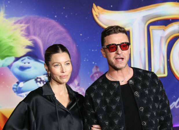 Jessica Biel et Justin Timberlake (Branche) arrivent à la projection spéciale Trolls Band Together qui s'est tenue à Hollywood le 15 novembre 2023.