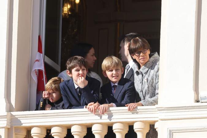 Stéphanie de Monaco, Raphael - le fils de Charlotte Casiraghi-  Elmaleh et Sacha Casiraghi à la fête nationale ce dimanche 19 novembre 2023