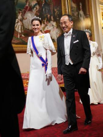 Dîner d'État au Palais de Buckingham : Kate Middleton et le Premier ministre de la Corée du Sud, Choo Kyung-ho.