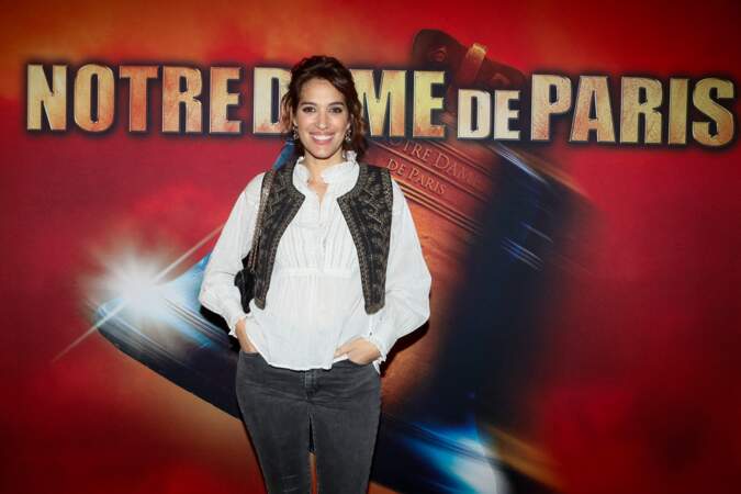 L'animatrice Laurie Cholewa lors de la  représentation de la comédie musicale "Notre Dame de Paris".