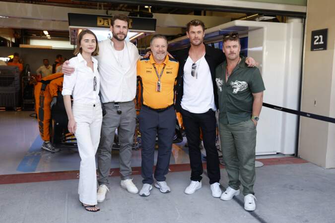 Le Grand Prix d'Abou Dabi : Zak Brown, CEO, McLaren Racing avec Liam et Chris Hemsworth.