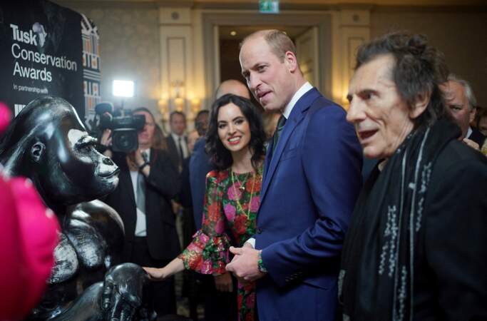 Le Prince William avec Sally et Ronnie Wood aux Tusk Conservation Awards.