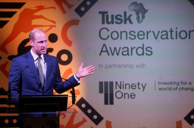 Le Prince de Galles s'exprime lors de la 11e édition des Tusk Conservation Awards.