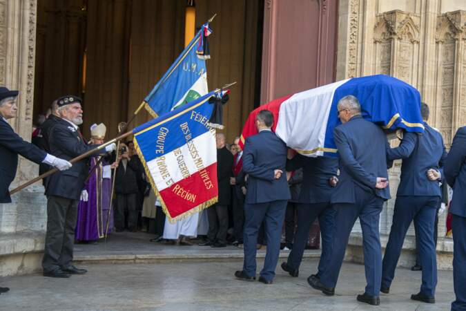 Obsèques de Gérard Collomb en la cathédrale Saint-Jean à Lyon, le 29 novembre 2023