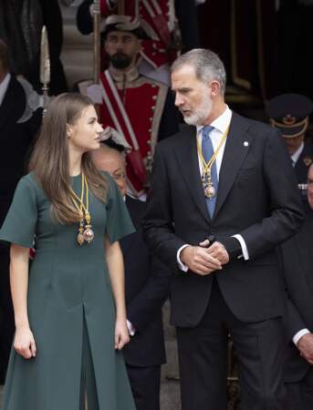 Ouverture de la nouvelle législature parlementaire à Madrid : le roi Felipe VI et la princesse Leonor.