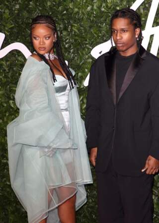 Rihanna et ASAP Rocky lors des Fashion Awards à Londres en 2019