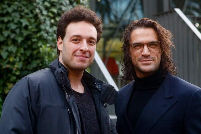 Angelo del Vecchio, Gianmarco Schiaretti à l'enregistrement de l'émission "Vivement dimanche" au studio Gabriel à Paris, diffusée le 24 décembre 2023 sur France 3.