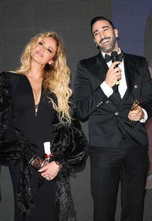 46ème édition du Gala "Best Awards" à l'hôtel Georges V à Paris : Adriana Karembeu et Adil Rami.