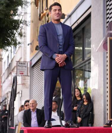 Zac Efron lors de la cérémonie de remise de son étoile sur le Hollywood Walk Of Fame.