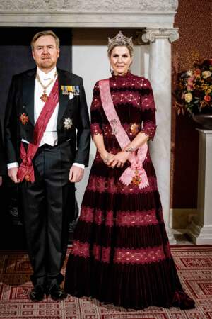 Le roi Willem-Alexander et la reine Maxima lors d'un banquet d'État au Palais royal d'Amsterdam
