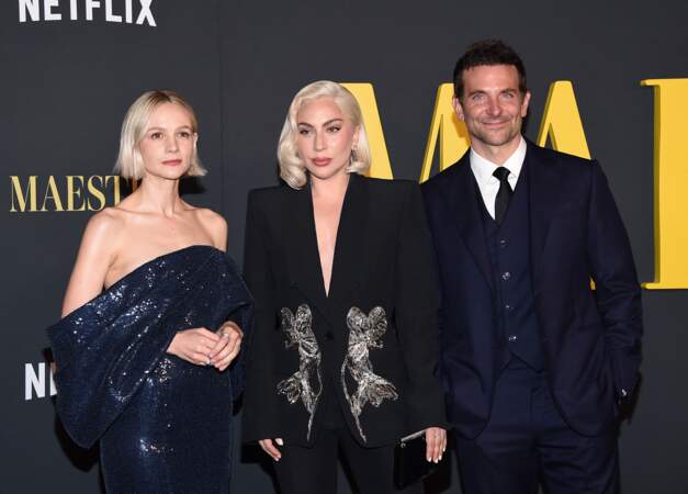 Carey Mulligan, Lady Gaga and Bradley Cooper lors de la projection spéciale du film Maestro au Musée du cinéma à Los Angeles