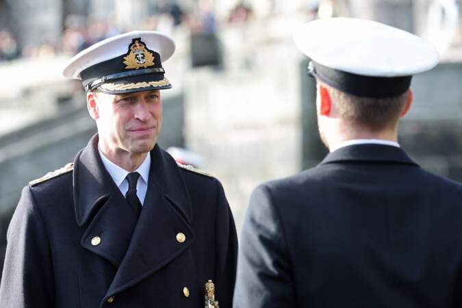 Le prince William de Galles lors de sa visite au Lord High Admiral au Britannia Royal Naval College à Dartmouth