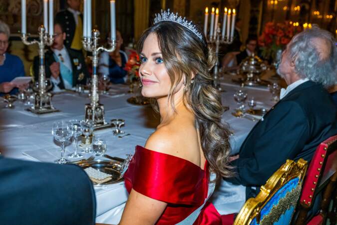 La princesse Sofia de Suède lors du traditionnel dîner des prix Nobel à Stockholm