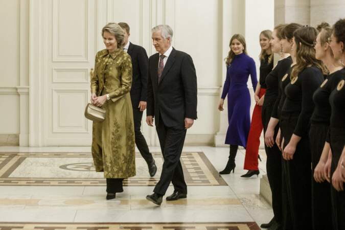 Réception royale pour les citoyens : le Roi Philippe et la Reine Mathilde de Belgique.