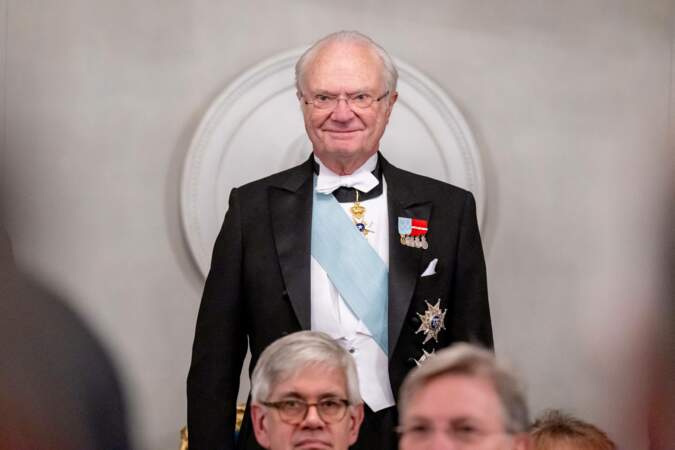 Le roi Carl Gustaf lors du gala annuel de l'Académie suédoise à Stockholm