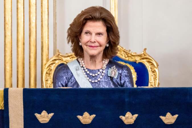 La reine Silvia lors du gala annuel de l'Académie suédoise à Stockholm